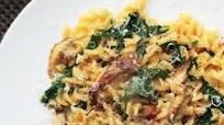 Skillet Pasta With Mushrooms, Pancetta, and Wilted Greens Recipe Skillet Pasta With Mushrooms, Pancetta, and Wilted Greens Recipe