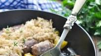 Dump-and-Bake Bratwurst Recipe Dump-and-Bake Bratwurst Recipe
