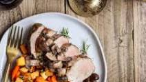 Pork Tenderloin with Roasted Vegetables and Mushrooms Pork Tenderloin with Roasted Vegetables and Mushrooms