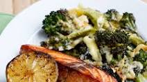 Keto fried salmon with broccoli and cheese Keto fried salmon with broccoli and cheese