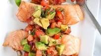 Grilled Salmon with Avocado Bruschetta Grilled Salmon with Avocado Bruschetta