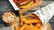 Classic Bacon Cheeseburger with With Battered Fries Classic Bacon Cheeseburger with With Battered Fries