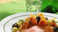Kassler Cured Pork Loin Roast with Vegetables and Grapes Kassler Cured Pork Loin Roast with Vegetables and Grapes