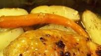 Split Breast of Chicken with Roasted Carrots and Potatoes Split Breast of Chicken with Roasted Carrots and Potatoes