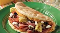 Grecian Flatbread Sandwich Grecian Flatbread Sandwich