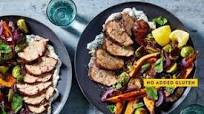 Moroccan Roast Pork Tenderloin with Winter Veggies & Mint Sauce Moroccan Roast Pork Tenderloin with Winter Veggies & Mint Sauce