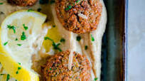 Falafel Bites with Lemon Twist Hummus Falafel Bites with Lemon Twist Hummus