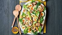 Caesar salad with soft-boiled eggs Caesar salad with soft-boiled eggs