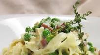 Gluten-Free Fettuccine with Pancetta, Peas, Cream and Parmesan Cheese Gluten-Free Fettuccine with Pancetta, Peas, Cream and Parmesan Cheese