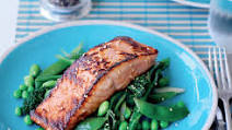 Honey Miso Salmon with Warm Green Salad Recipe Honey Miso Salmon with Warm Green Salad Recipe
