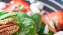 Spinach Strawberries Salad with Pecans Nuts Spinach Strawberries Salad with Pecans Nuts