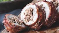 Pork Tenderloin with Mushroom Stuffing & Roasted Sprouts Pork Tenderloin with Mushroom Stuffing & Roasted Sprouts