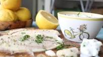 Fish with tzatziki Fish with tzatziki