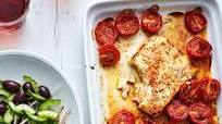 Honey-baked feta with cucumber salad Honey-baked feta with cucumber salad