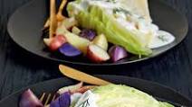 Slow Cooker Dill Cabbage Steaks over Roasted Rainbow Potatoes Slow Cooker Dill Cabbage Steaks over Roasted Rainbow Potatoes