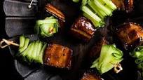Pork belly skewers with Vietnamese caramel sauce Pork belly skewers with Vietnamese caramel sauce