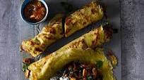 Sweet potato masala dosa with coconut raita Sweet potato masala dosa with coconut raita