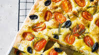 Golden tomato & olive focaccia Golden tomato & olive focaccia
