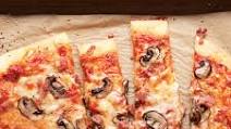 Three-Cheese Pizza with Pancetta and Mushrooms Three-Cheese Pizza with Pancetta and Mushrooms