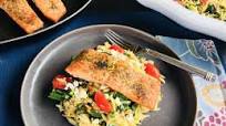 Roasted Salmon with Lemon Spinach Orzo with Feta Roasted Salmon with Lemon Spinach Orzo with Feta
