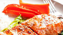Ginger-Soy Steamed Salmon with Spicy Maple Sauce Ginger-Soy Steamed Salmon with Spicy Maple Sauce