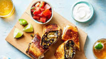 Black Bean & Corn Chimichanga with Pico de Gallo & Sour Cream Black Bean & Corn Chimichanga with Pico de Gallo & Sour Cream