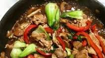 Pork Stir Fry with Bok Choy, Red Peppers and Mushrooms Pork Stir Fry with Bok Choy, Red Peppers and Mushrooms