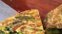 Flipped Frittata With Asparagus, Spinach, Ham, and Cheese Recipe Flipped Frittata With Asparagus, Spinach, Ham, and Cheese Recipe