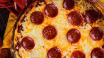Baked Pepperoni Pizza Dip with Ricotta Cheese Baked Pepperoni Pizza Dip with Ricotta Cheese