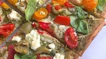Greek Pizza with Pourable Pizza Crust Greek Pizza with Pourable Pizza Crust