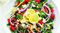 Greek Kale Salad with Chickpeas and Olives Greek Kale Salad with Chickpeas and Olives