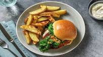 Sandwich à l’italienne style porchetta avec légumes braisés et quartiers de pommes de terre Sandwich à l’italienne style porchetta avec légumes braisés et quartiers de pommes de terre