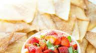 Strawberry Bruschetta with Cinnamon-Sugar Wonton Chips Strawberry Bruschetta with Cinnamon-Sugar Wonton Chips