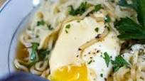 Ramen Noodles with Poached Eggs and Parsley Ramen Noodles with Poached Eggs and Parsley