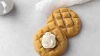 CRUMBL waffle cookies with buttercream frosting CRUMBL waffle cookies with buttercream frosting