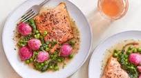 Roasted Salmon With Peas and Radishes Roasted Salmon With Peas and Radishes