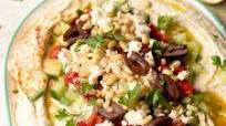 Layered Hummus with Roasted Red Peppers and Feta Cheese Layered Hummus with Roasted Red Peppers and Feta Cheese