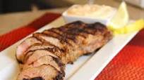 Grilled Moroccan Spiced Pork Tenderloin with Creamy Harissa Sauce Grilled Moroccan Spiced Pork Tenderloin with Creamy Harissa Sauce