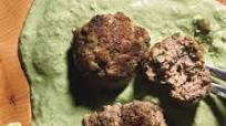 Middle Eastern Bison Meatballs with Cilantro-Yogurt Sauce Middle Eastern Bison Meatballs with Cilantro-Yogurt Sauce