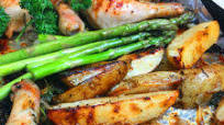 Sheet Pan Chicken Quarters and Potatoes Sheet Pan Chicken Quarters and Potatoes