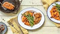 Maple-Glazed Pork Chops with a Sweet Potato Mash and Garlicky Green Beans Maple-Glazed Pork Chops with a Sweet Potato Mash and Garlicky Green Beans