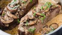 Steak with Garlic Mushroom Parmesan Cream Sauce Steak with Garlic Mushroom Parmesan Cream Sauce