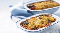 Onion, aubergine and tomato bake