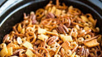 Slow Cooker Nuts and Bolts Snack Mix Slow Cooker Nuts and Bolts Snack Mix