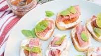 Goat Cheese & Balsamic Fig Jam Crostini with Prosciutto Goat Cheese & Balsamic Fig Jam Crostini with Prosciutto