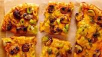 Cheddar, leek & mushroom focaccia Cheddar, leek & mushroom focaccia