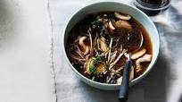 Beef bone broth with mushrooms and buckwheat noodles Beef bone broth with mushrooms and buckwheat noodles