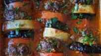 Kofta bil saniyah (baked kofta tray) with eggplant and potatoes Kofta bil saniyah (baked kofta tray) with eggplant and potatoes