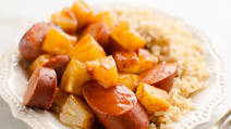 Crock Pot BBQ Turkey Kielbasa & Pineapple Crock Pot BBQ Turkey Kielbasa & Pineapple