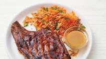 Grilled Mustard Pork Chops with Carrot Salad Grilled Mustard Pork Chops with Carrot Salad